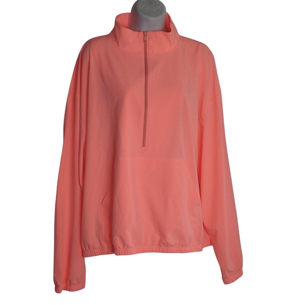 Beyond Yoga Women's Quarter Zip Pullover Windbreaker Peach XL athleisure casual